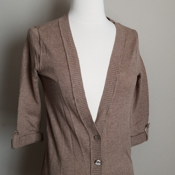 Taupe half sleeve cardigan - Picture 1 of 6